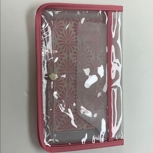 Pink and clear makeup bag with small liner bag